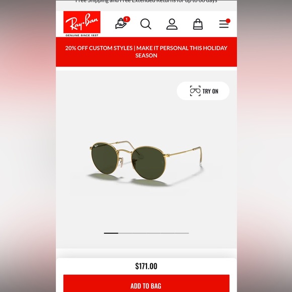 Green and gold round Ray-Bans. - Picture 4 of 7